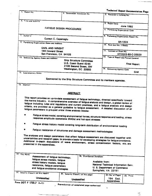 ssc-367 - Ship Structure Committee