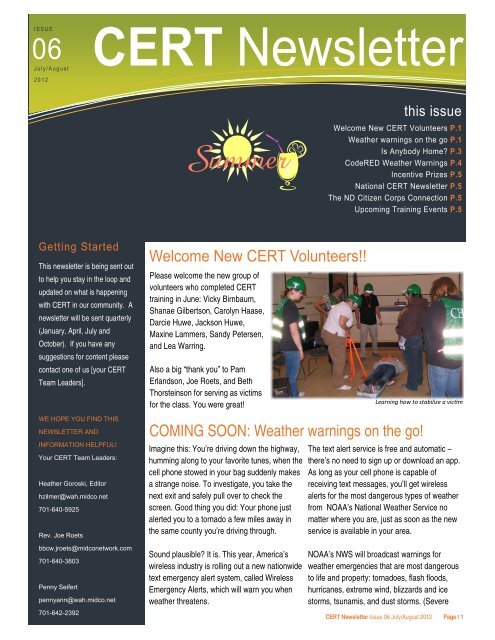 CERT Newsletter - Issue 6 - July 2012
