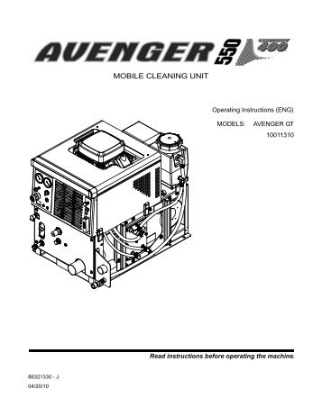Avenger 550-CC Manuel.pdf - Carpet Cleaning Equipment