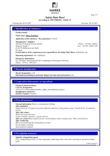 MSDS Diazo