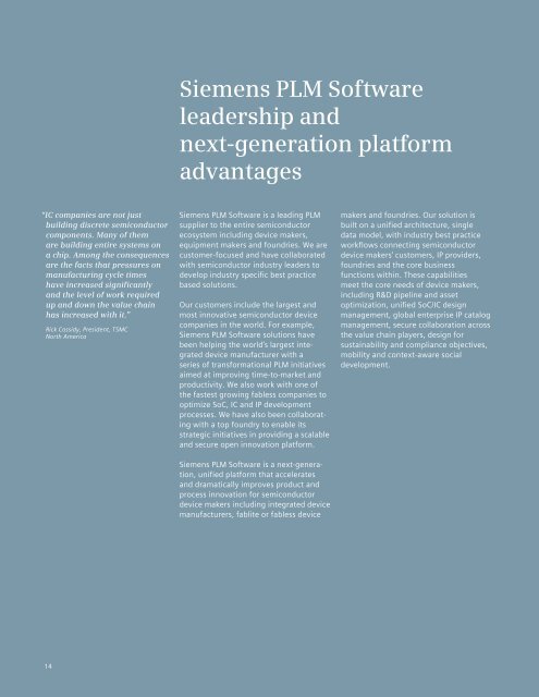 Semiconductor Industry Brochure - Siemens PLM Software