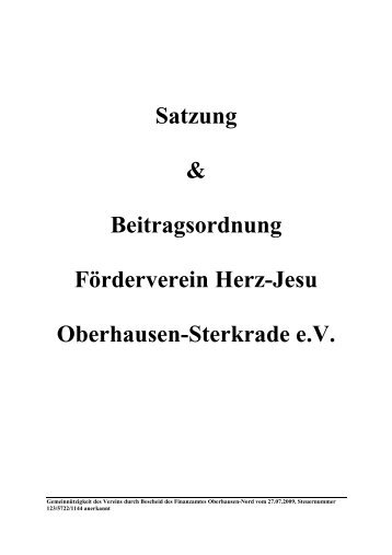 Satzung & Beitragsordnung Förderverein Herz-Jesu Oberhausen ...