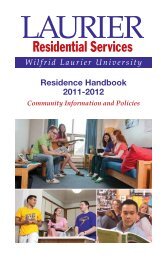 Residence Handbook 2011-2012 - MyLaurier