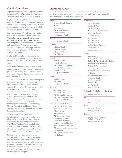 College Admission Profile 2011â12 - The Loomis Chaffee School