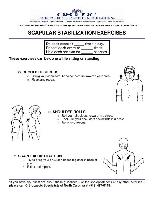 SCAPULAR STABILIZATION EXERCISES