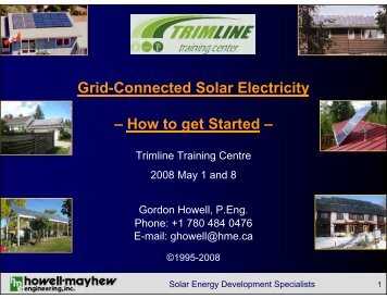 Grid-Connected Solar Electricity - Howell-Mayhew Engineering