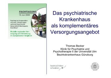 Das psychiatrische Krankenhaus als komplementäres ...