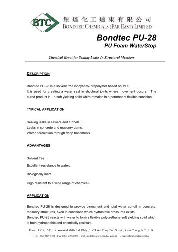 Bondtec PU-28 - Smart-Info