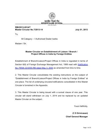 RBI/2013-2014/7 Master Circular No.7/2013-14 July 01, 2013 To, All ...