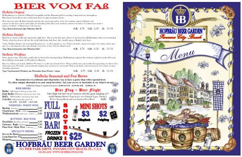Full Menu Printable May 2010b Pub Hofbrau Beer Garden