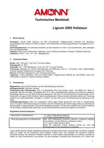 Technisches Merkblatt Lignum 2005 Holzlasur