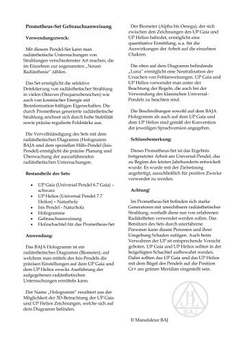 Prometheus Set Infos (Juni 2011) PDF - Baj Pendel Deutschland