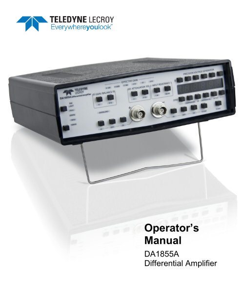 DA 1855A - Operator's Manual - Teledyne LeCroy