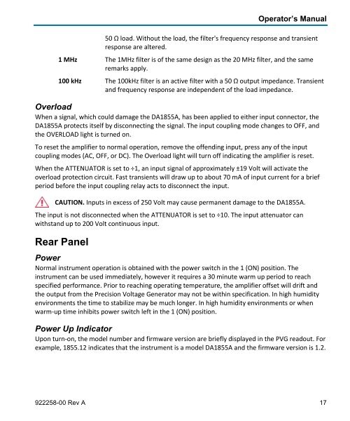 DA 1855A - Operator's Manual - Teledyne LeCroy