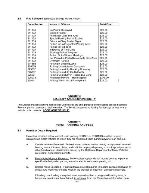 PARKING AND TRAFFIC REGULATIONS - Shasta College