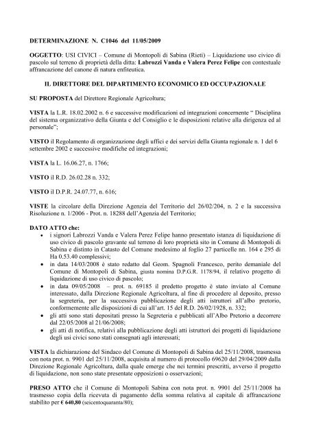 det_C1046_11_05_09 - Agricoltura - Regione Lazio
