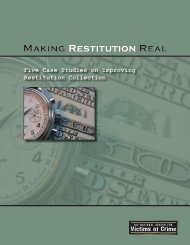 MAkING RESTITUTION REAl - National Center for Victims of Crime