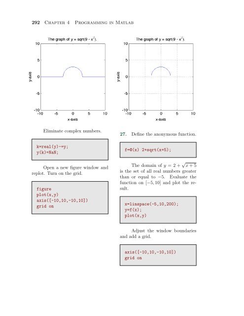 Chapter 4: Programming in Matlab - College of the Redwoods