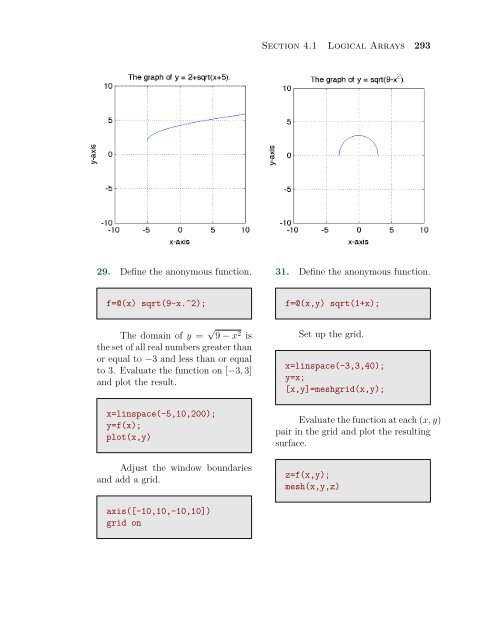 Chapter 4: Programming in Matlab - College of the Redwoods