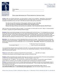 SHOULDER ARTHROSCOPY POSTOPERATIVE INSTRUCTIONS ...