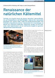 Renaissance der natürlichen Kältemittel - HK-Gebäudetechnik