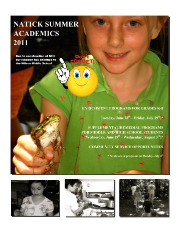 Natick Summer Academics Brochure - Natick Public Schools