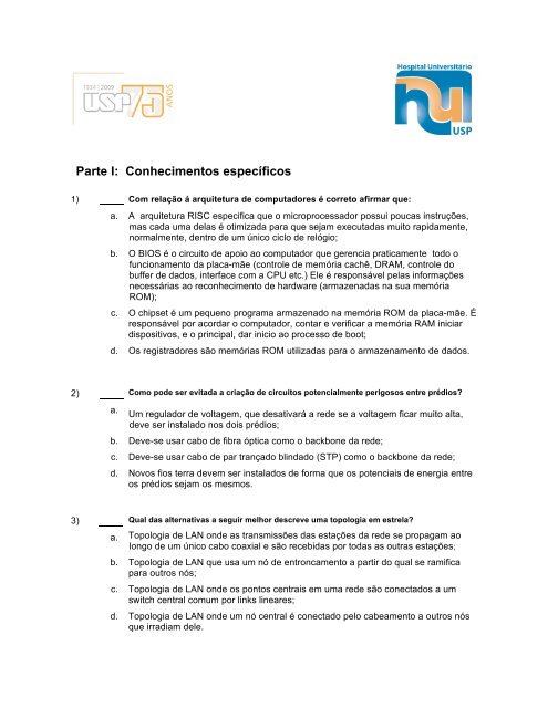 Prova Hospital Universitaƒa Rio A A A Usp Prova Hospital Universitaƒa Rio A A A Usp