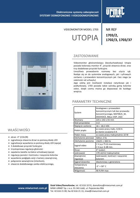 Utopia Miwi Urmet Sp Z Oo Utopia Miwi Urmet Sp Z Oo
