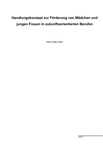 Handlungskonzept zur Förderung von Mädchen und jungen Frauen ...