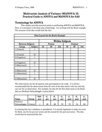 Multivariate Analysis of Variance (MANOVA) II: Practical Guide to ...