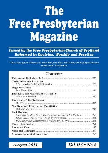 August - the Free Presbyterian church of Scotland