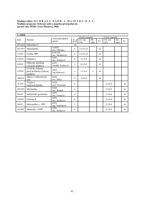 Å tudijnÃ¡ prÃ­ruÄka DF pre akademickÃ½ rok 2011/2012 - TechnickÃ¡ ...