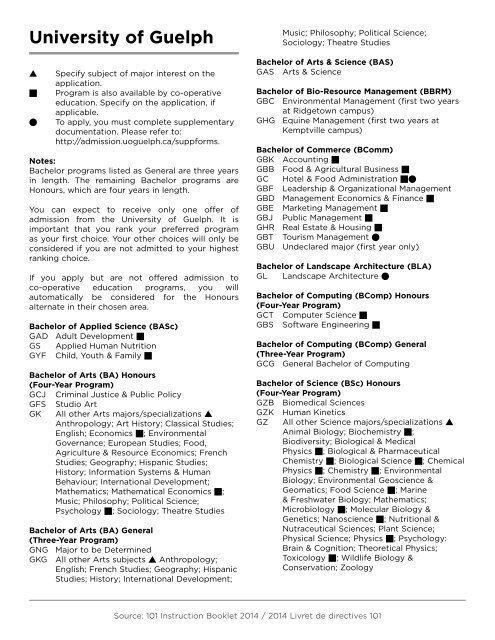 University Of Guelph Ontario Universities Application Centre