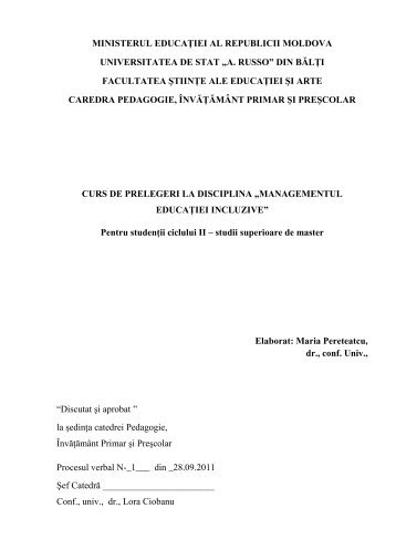 ministerul educaÅ£iei al republicii moldova universitatea de stat