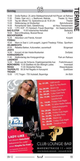 termine - Hof Programm