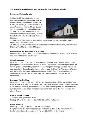 Thema: Taufe - Evangelisch-reformierte Kirchgemeinde Beatenberg