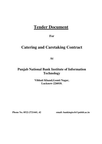 Tender Document - Punjab National Bank Institute of Information ...