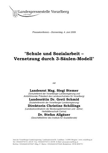 "Schule und Sozialarbeit – Vernetzung durch 3-Säulen-Modell"