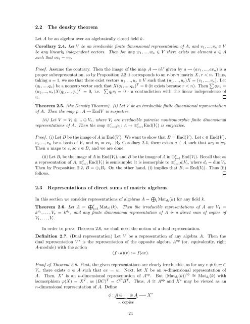 Lecture notes for Introduction to Representation Theory