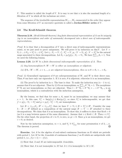 Lecture notes for Introduction to Representation Theory