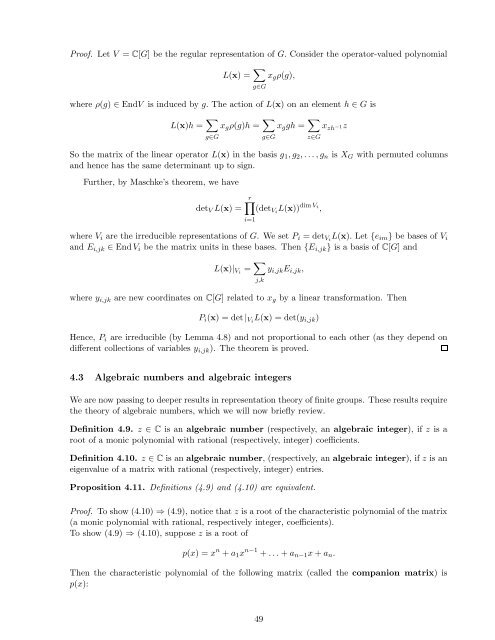 Lecture notes for Introduction to Representation Theory
