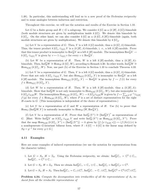 Lecture notes for Introduction to Representation Theory