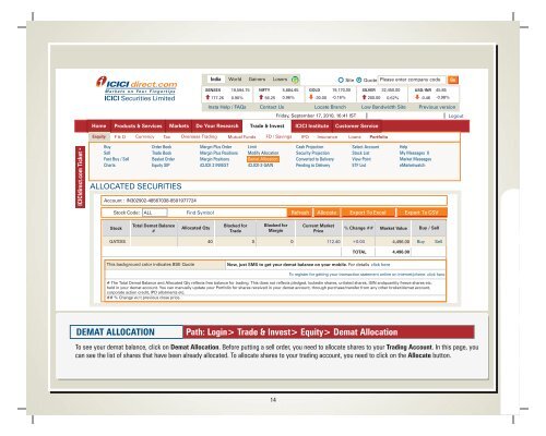Demo Book on Online Investing - ICICI Direct