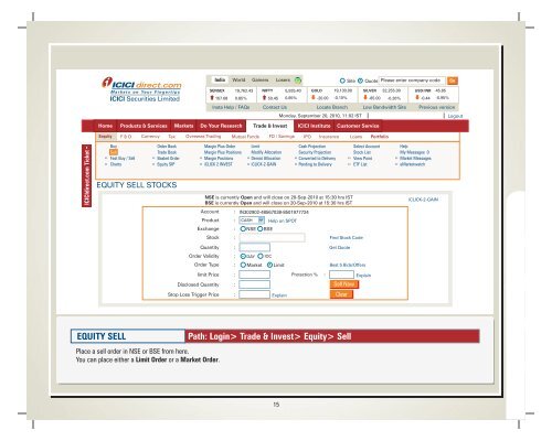 Demo Book on Online Investing - ICICI Direct