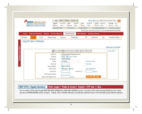 Demo Book on Online Investing - ICICI Direct