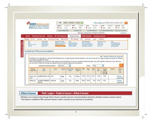 Demo Book on Online Investing - ICICI Direct