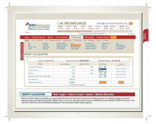 Demo Book on Online Investing - ICICI Direct