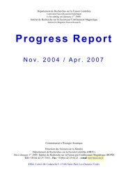 Rapport d'activitÃ© 2004-2007 - La fusion magnÃ©tique - CEA