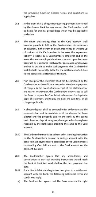 Cardmember Agreement 1 Definitions: - American Express Sri Lanka