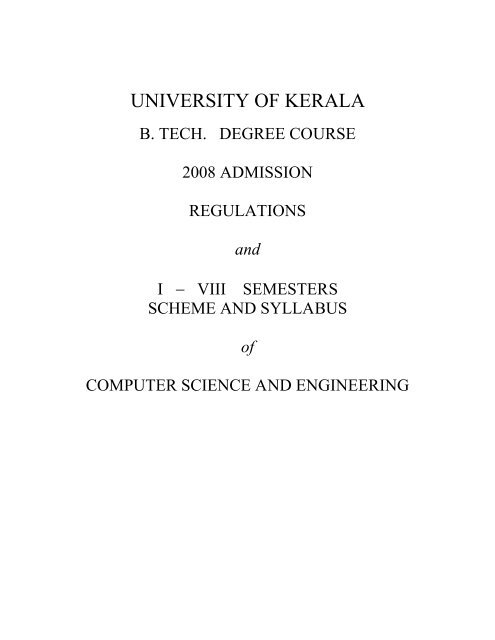 UNIVERSITY OF KERALA - Marian Engineering College